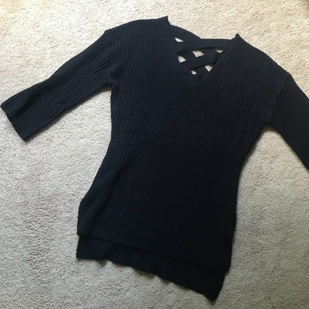 Black sweater - criss cross back